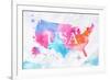 Watercolor Map United States Pink Blue-anna42f-Framed Premium Giclee Print