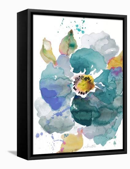 Watercolor Modern Blue Poppy-Lanie Loreth-Framed Stretched Canvas