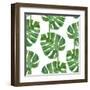 Watercolor Monstera Leaf Pattern-mart_m-Framed Art Print