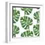 Watercolor Monstera Leaf Pattern-mart_m-Framed Art Print