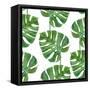 Watercolor Monstera Leaf Pattern-mart_m-Framed Stretched Canvas