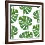 Watercolor Monstera Leaf Pattern-mart_m-Framed Art Print