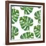 Watercolor Monstera Leaf Pattern-mart_m-Framed Art Print