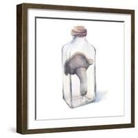 Watercolor Mushroom in Glass Bottle-Eisfrei-Framed Art Print