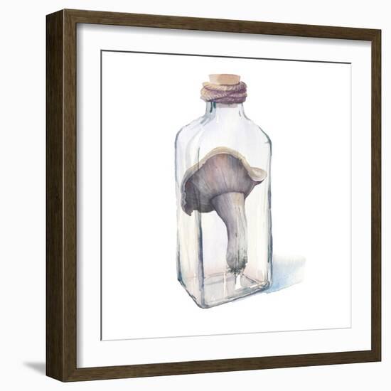 Watercolor Mushroom in Glass Bottle-Eisfrei-Framed Art Print