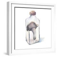 Watercolor Mushroom in Glass Bottle-Eisfrei-Framed Art Print