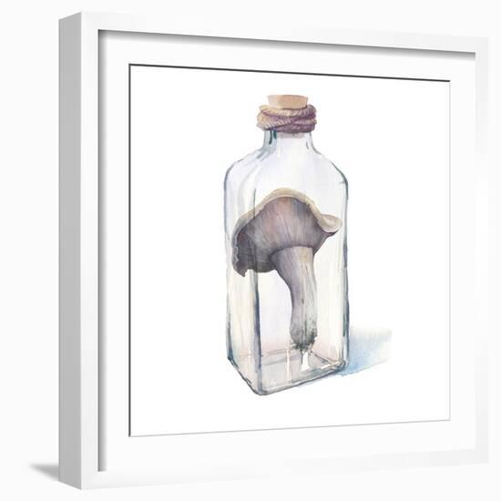 Watercolor Mushroom in Glass Bottle-Eisfrei-Framed Art Print