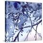 Watercolor Navy Blue Foliage Abstract Texture Background-Silmairel-Stretched Canvas