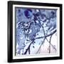 Watercolor Navy Blue Foliage Abstract Texture Background-Silmairel-Framed Art Print