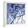 Watercolor Navy Blue Foliage Abstract Texture Background-Silmairel-Framed Art Print