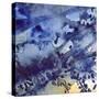 Watercolor Navy Blue Foliage Abstract Texture Background-Silmairel-Stretched Canvas