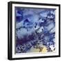 Watercolor Navy Blue Foliage Abstract Texture Background-Silmairel-Framed Art Print