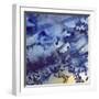 Watercolor Navy Blue Foliage Abstract Texture Background-Silmairel-Framed Art Print