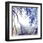 Watercolor Navy Blue Foliage Abstract Texture Background-Silmairel-Framed Art Print
