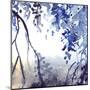 Watercolor Navy Blue Foliage Abstract Texture Background-Silmairel-Mounted Art Print