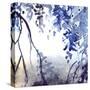 Watercolor Navy Blue Foliage Abstract Texture Background-Silmairel-Stretched Canvas