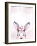 Watercolor New Year Baby Bunny Portrait Illlustration Oster. Merry Christmas Postcard Cute Cartoon-Kris_art-Framed Photographic Print
