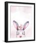 Watercolor New Year Baby Bunny Portrait Illlustration Oster. Merry Christmas Postcard Cute Cartoon-Kris_art-Framed Photographic Print