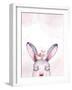 Watercolor New Year Baby Bunny Portrait Illlustration Oster. Merry Christmas Postcard Cute Cartoon-Kris_art-Framed Photographic Print