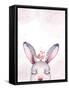 Watercolor New Year Baby Bunny Portrait Illlustration Oster. Merry Christmas Postcard Cute Cartoon-Kris_art-Framed Stretched Canvas