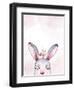 Watercolor New Year Baby Bunny Portrait Illlustration Oster. Merry Christmas Postcard Cute Cartoon-Kris_art-Framed Photographic Print