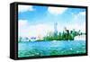 Watercolor NYC Skyline I-Nola James-Framed Stretched Canvas