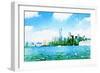 Watercolor NYC Skyline I-Nola James-Framed Art Print