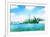 Watercolor NYC Skyline I-Nola James-Framed Art Print