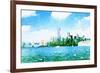 Watercolor NYC Skyline I-Nola James-Framed Art Print