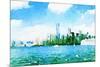 Watercolor NYC Skyline I-Nola James-Mounted Art Print