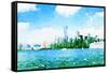 Watercolor NYC Skyline I-Nola James-Framed Stretched Canvas