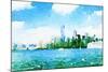 Watercolor NYC Skyline I-Nola James-Mounted Art Print