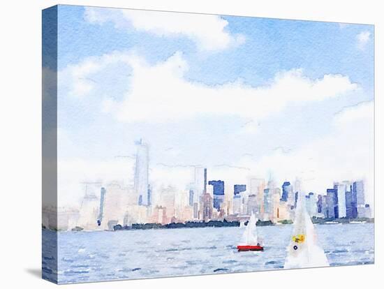 Watercolor NYC Skyline II-Nola James-Stretched Canvas