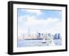 Watercolor NYC Skyline II-Nola James-Framed Art Print