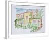 Watercolor of a typical French home, South of France.-Richard Lawrence-Framed Photographic Print