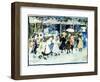 Watercolor of Girls Walking Along the Boardwalk by Maurice Brazil Prendergast-Geoffrey Clements-Framed Giclee Print