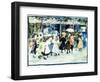 Watercolor of Girls Walking Along the Boardwalk by Maurice Brazil Prendergast-Geoffrey Clements-Framed Giclee Print