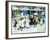 Watercolor of Girls Walking Along the Boardwalk by Maurice Brazil Prendergast-Geoffrey Clements-Framed Giclee Print