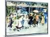 Watercolor of Girls Walking Along the Boardwalk by Maurice Brazil Prendergast-Geoffrey Clements-Mounted Giclee Print