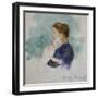 Watercolor of Mother and Child by Mary Cassatt-Geoffrey Clements-Framed Premium Giclee Print