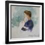 Watercolor of Mother and Child by Mary Cassatt-Geoffrey Clements-Framed Giclee Print