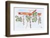 Watercolor of vines with grapes, France-Richard Lawrence-Framed Photographic Print