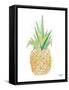 Watercolor Origami Pineapple-Nola James-Framed Stretched Canvas