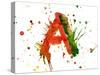 Watercolor Paint - Letter A--Vladimir--Stretched Canvas