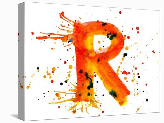 Watercolor Paint - Letter R--Vladimir--Stretched Canvas