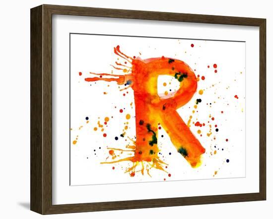 Watercolor Paint - Letter R--Vladimir--Framed Art Print