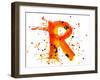 Watercolor Paint - Letter R--Vladimir--Framed Art Print