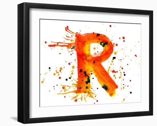 Watercolor Paint - Letter R--Vladimir--Framed Art Print