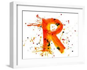 Watercolor Paint - Letter R--Vladimir--Framed Art Print