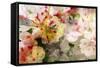 Watercolor Painting Mixed with Flowers on Textured Paper-run4it-Framed Stretched Canvas